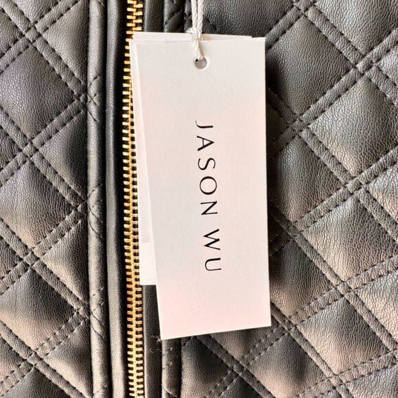 NWT Jason Wu Quilted Faux Leather Zip Front Jacket - Picture 4 of 12